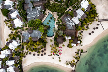 Aerial View, Bay At Grand Port, Hotel Shangri-la Le Touessrok, Ile Chat, Il Aux Cerfs, Flacq, Mauritius, Africa