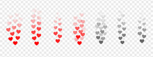 Flying Hearts On A Transparent Background. Flying Huskies. Social Networking Concept. Vector Illustration.
