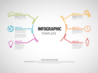 Sticker - Vector Infographic schema template with big centre circle