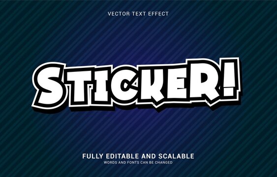 editable text effect, Sticker style