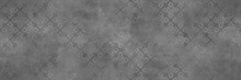 Gray Ornament Pattern With Cement Texture Background