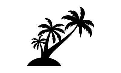 Poster - coconut tree silhouette vector