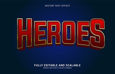 editable text effect, Heroes style