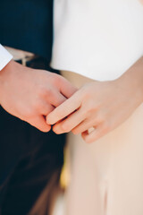 Poster - bride and groom holding hands