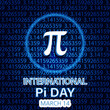 Pi day, International pie day 14 march. blue gradient color combination of vector art illustration
