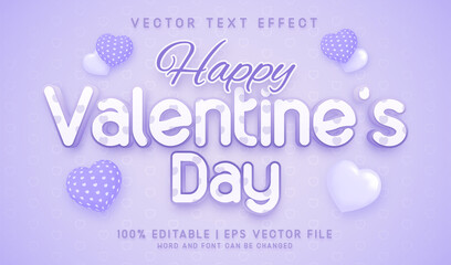 Wall Mural - Valentine's day purple style editable text effect