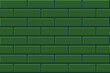 Subway metro green tile seamless pattern. Horisontal brick wall background. Vector flat illustration. Design tile for outdoor building, interior, kitchen, bathroom, spa