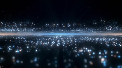 Wall Mural - This is a stock motion graphic that shows flying through a field of colorful particles.
