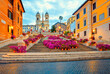 Piazza de Spagna in Rome, italy. Spanish steps in the morning. Rome architecture and landmark.
