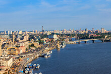 View Of The Dnieper River And Kiev Cityscape, Ukraine