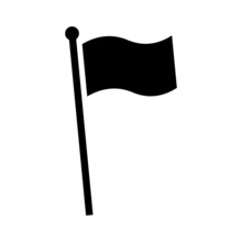 Flag Icon Vector. Flat Icon With Black Flag For Banner Design. Flat Black Web Banner.