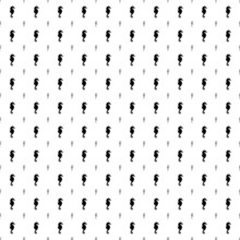 Square Seamless Background Pattern From Geometric Shapes Are Different Sizes And Opacity. The Pattern Is Evenly Filled With Big Black Sea Horse Symbols. Vector Illustration On White Background