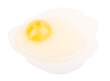 Raw egg isolated on white background close up