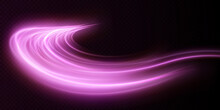 Light Pink Twirl. Curve Light Effect Of Pink Line. Luminous Pink Circle. Light Pink Pedistal, Podium, Platform, Table. Vector PNG. Vector Illustration	

