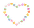 Colorful Hearts Candy frame for Valentines Day.