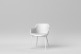 Fototapeta  - White modern chair on white background. minimal concept. 3D render.