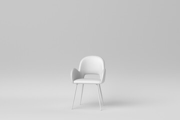 Wall Mural - White modern chair on white background. minimal concept. 3D render.