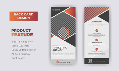 Wall Mural - Corporate business dl flyer rack card template clean design for commercial use