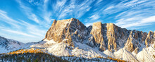 Landscape Of Early Winter In The Dolomite Mountains