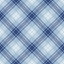Light Blue And White Argyle Tartan Plaid. Scottish Pattern Fabric Swatch Close-up. 