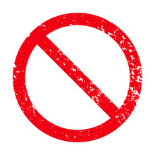 Sign Forbidden. Icon Symbol Ban. Red Circle Sign Stop Entry Ang Slash Line Isolated On Transparent Background. Mark Prohibited. Round Cross Restrict Entrance. Signal Cancel Enter. Vector Illustration