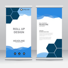 Wall Mural - Roll up banner stand template design. Vertical banner template. Universal stand for conference, seminar, exhibitions, promo banner vector background. Modern publication x-banner and flag-banner.