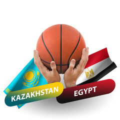 Basketball competition match, national teams kazakhstan vs egypt