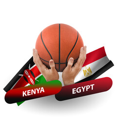 Basketball competition match, national teams kenya vs egypt