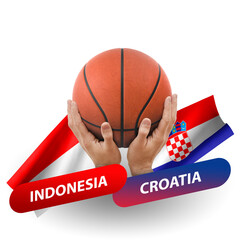 Basketball competition match, national teams indonesia vs croatia