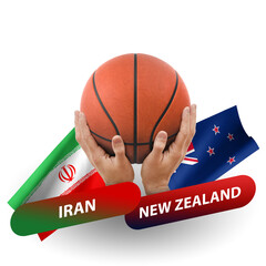 Basketball competition match, national teams iran vs new zealand