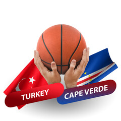 Basketball competition match, national teams turkey vs cape verde