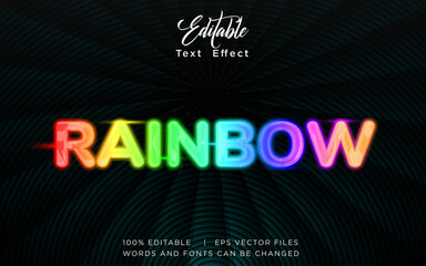 rainbow text effect with neon style effect