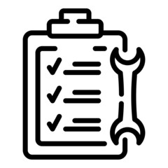 Sticker - Support clipboard icon outline vector. Online technician. Help computer