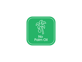 Sticker - no palm oil icon vector illustration 