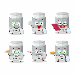 Poster - happy glue stick waiter cartoon character holding a plate