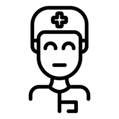 Wall Mural - Young sport doctor icon outline vector. Medical man. Patient therapy