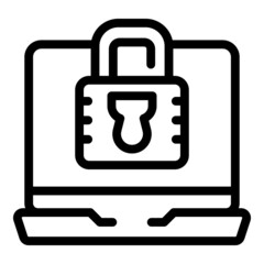 Poster - Locked laptop icon outline vector. Business data. Economic result