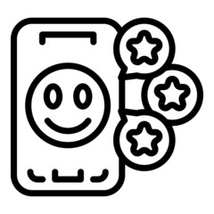 Wall Mural - Phone emoji app icon outline vector. Smart screen. Data element