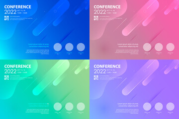 Event, publicity, briefing, conference, ppt, brochurem graphic design and print vector illustration.
