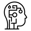 Thinking reflexion icon outline vector. Mind think. Critical human