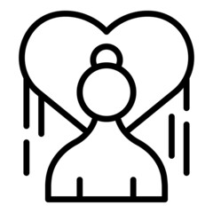 Sticker - Healthy zen icon outline vector. Girl meditation. Person exercise
