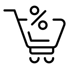 Canvas Print - Sale shop cart icon outline vector. Online store. Web internet