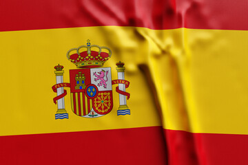 Wall Mural - 3D illustration of Spain national developing flag. Country symbol.