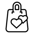 Wish love bag icon outline vector. Website cart. Store order