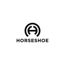 Initial Logo H Horseshoe Vector Design