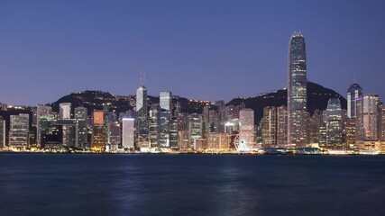 Sticker - Time lapse from day to night of Hong Kong