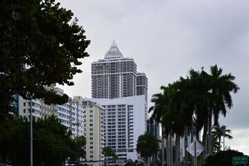 Sticker - Strassenszene in Miami Beach am Atlantik, Florida