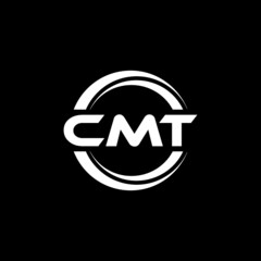 CMT letter logo design with black background in illustrator, vector logo modern alphabet font overlap style. calligraphy designs for logo, Poster, Invitation, etc.	