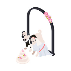 Sticker - Dog Wedding Icon