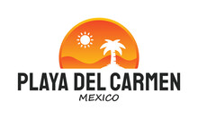 Playa Del Carmen For Logo, Banner, T-shirt Print. Vector Illustration